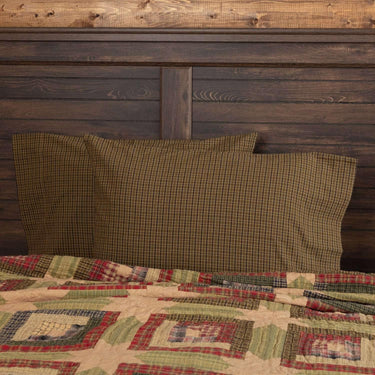 Tea Cabin Green Plaid Standard Pillow Case Set of 2 21x30 VHC Brands - The Fox Decor